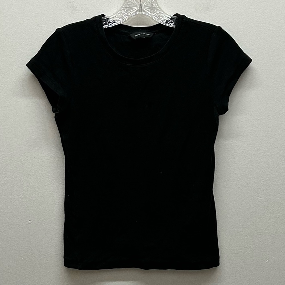 Club Monaco Ribbed Black Tee